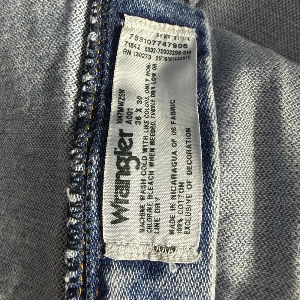 VINTAGE Wrangler 47 MWZ Jeans Mens 36x30 (Fits 35x29) Cowboy Cut Blue Cotton
